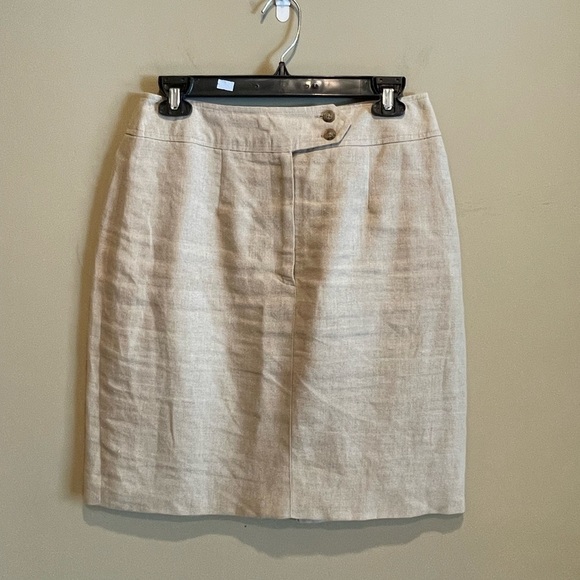 Vintage Harolds Linen Skirt Size 8 Khaki - Picture 1 of 7